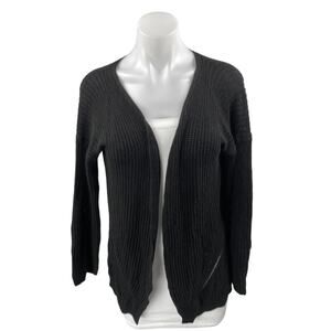 Hippie Rose Women's Black Long Sleeve Knit Open Cardigan Sweater Top Size L
